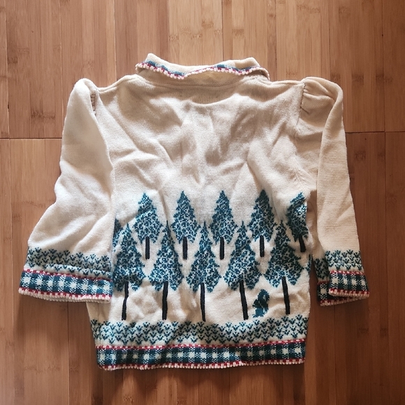 Cream and Blue Patterned Sweater - Picture 2 of 5